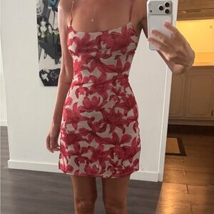 Miaou Red Floral Mini Dress